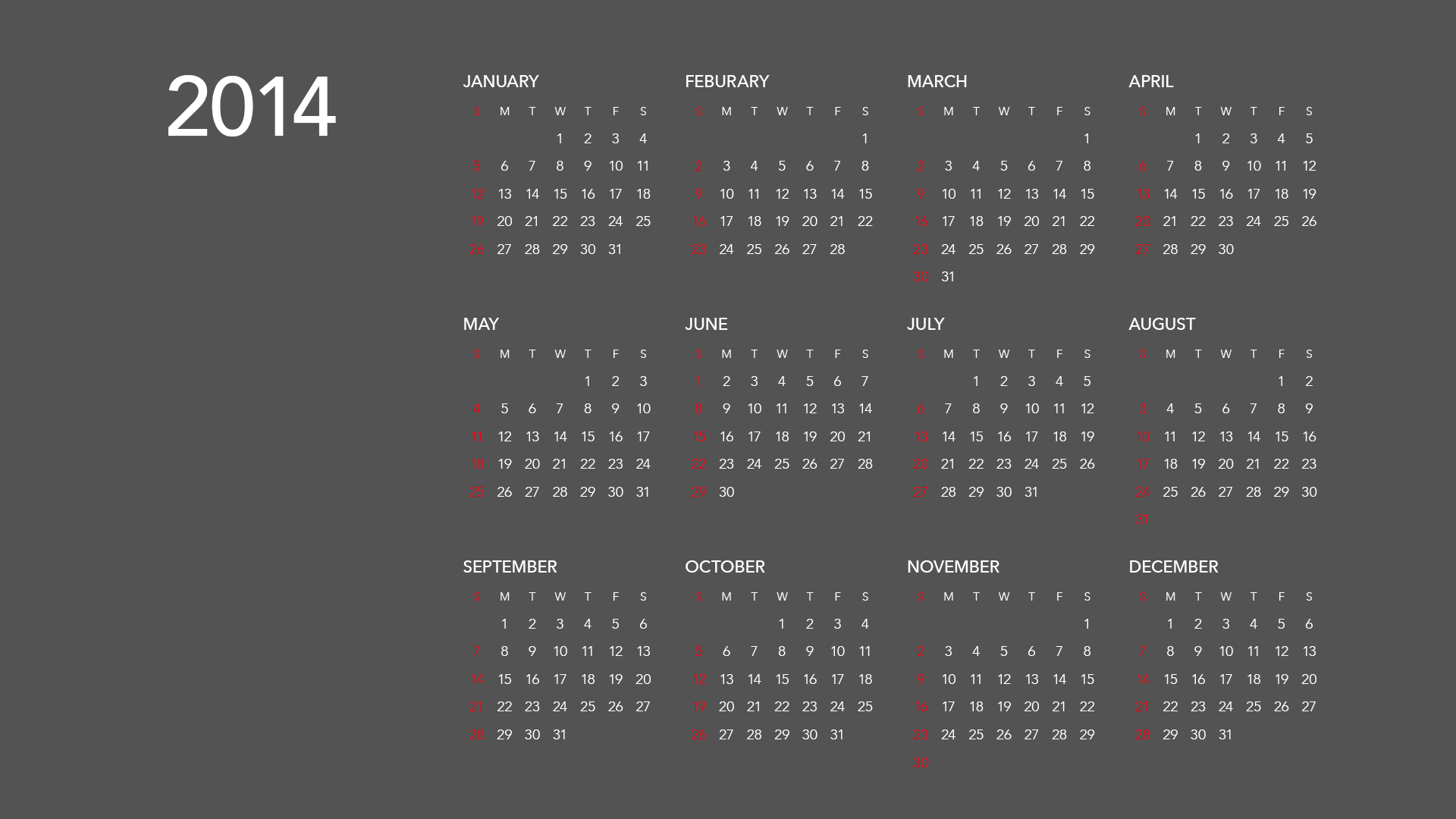 Creator S Recipe 14年壁紙カレンダー 14 Wallpaper Calendar